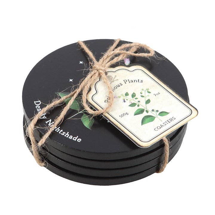 Something Different Wholesale Poisonous Plants Gothic Botanical Coaster Set