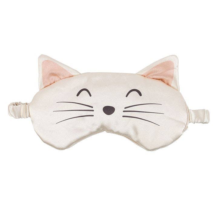 Something Different Wholesale White Cat Face Satin Eye Mask