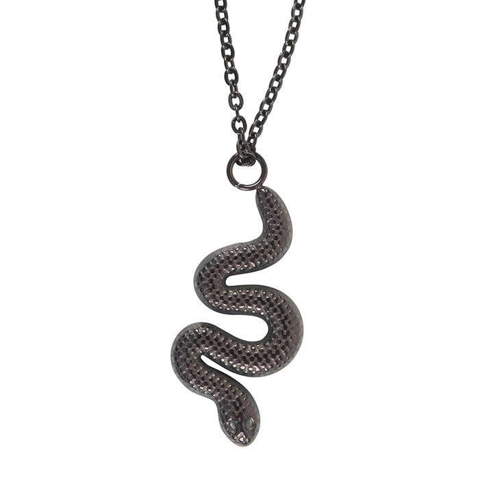 Something Different Wholesale Black Snake Pendant Necklace
