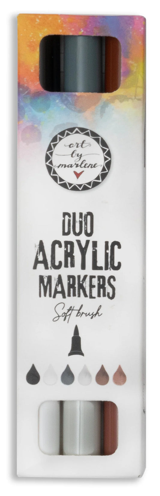 Art by Marlene Duo Acrylic Markers Brown Essentials 3 Pc