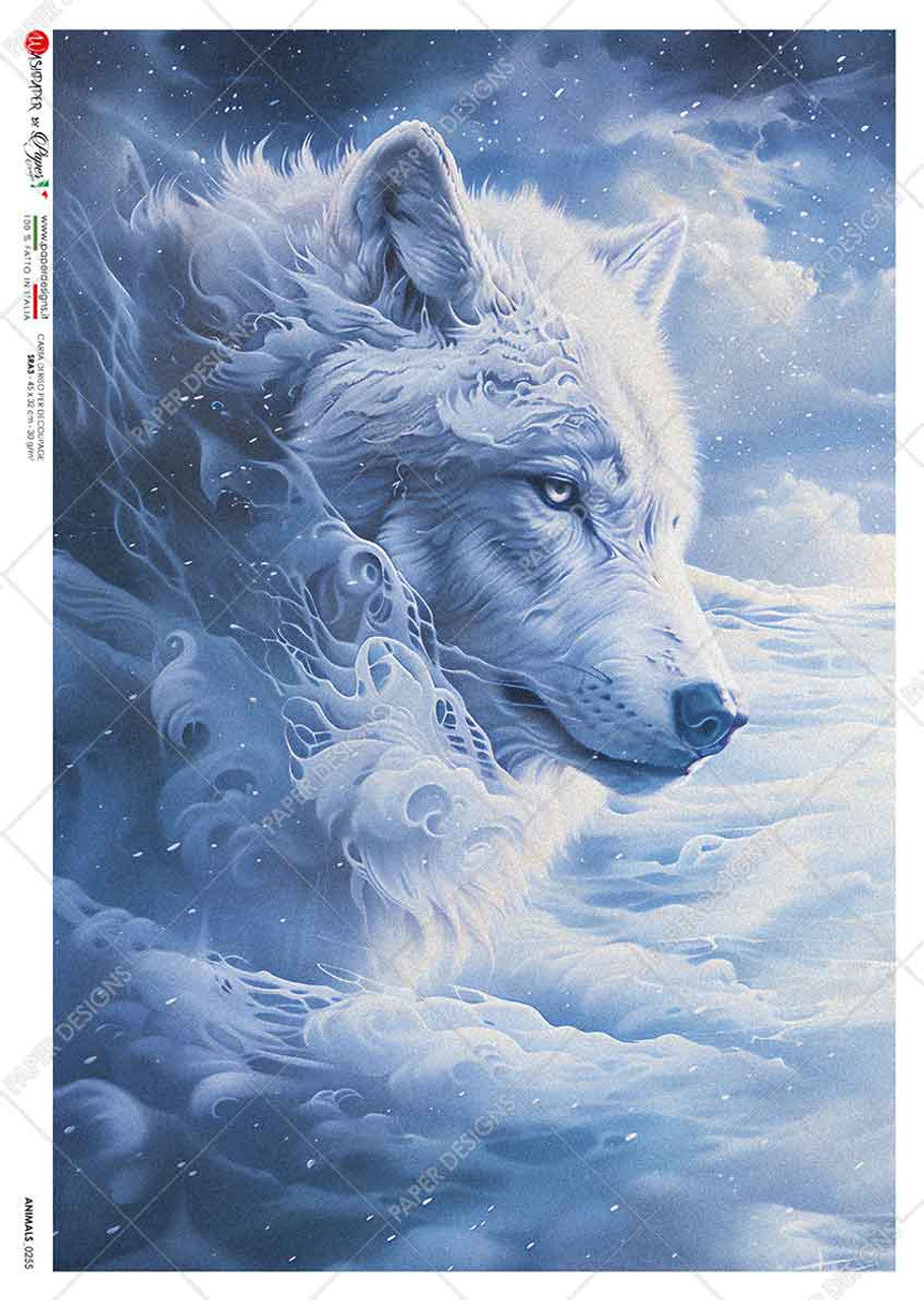 Paper Designs - Skylit Spirit Wolf A4 Rice Paper