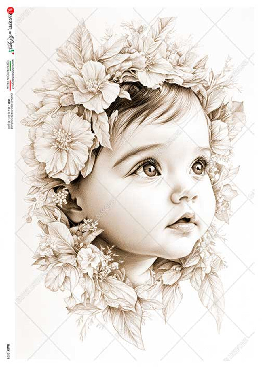 Paper Designs A4 Sepia Baby Rice Paper