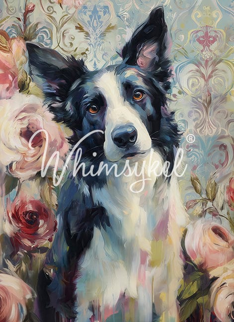 Whimsykel Designs : Decoupage Paper : Border Collie 21x29"