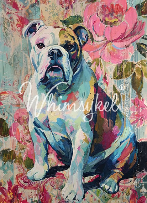 Whimsykel Designs : Decoupage Paper : English Bulldog 21x29"