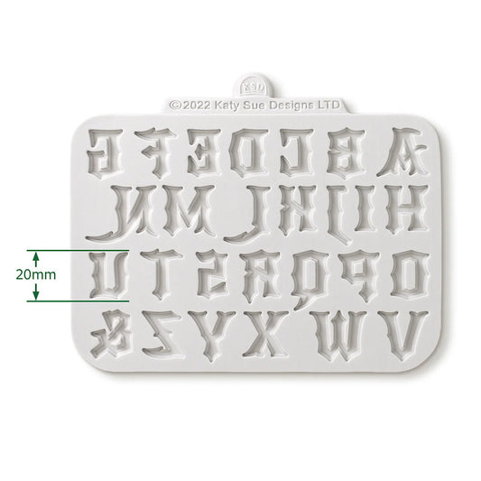 Cosmic Shimmer & Katy Sue - Gothic Font Uppercase Alphabet Silicone Mould