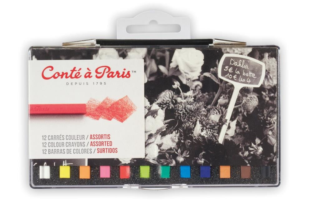 COLOR CARRE CRAYONS SET, ASSORTED (12PC)