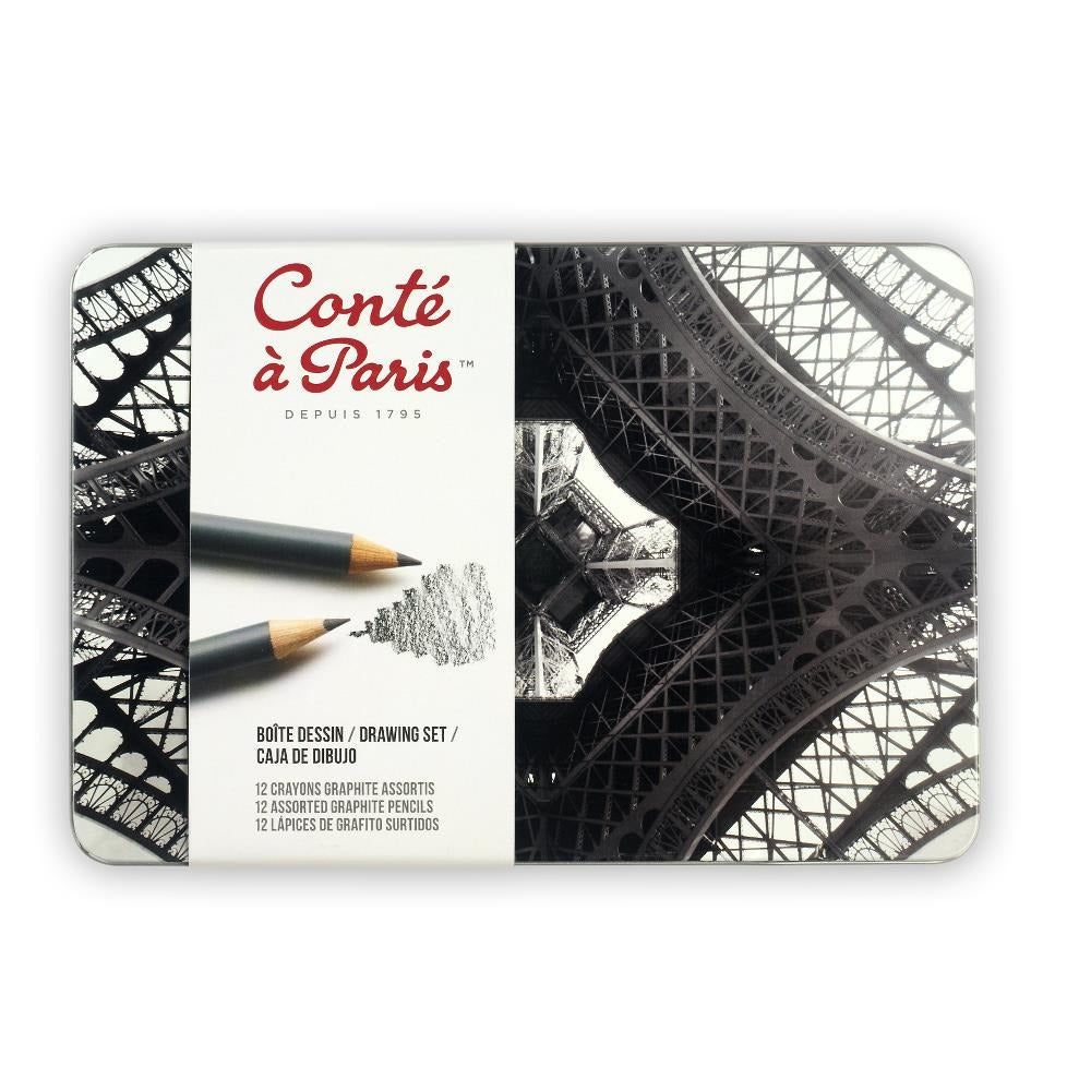 Conte a Paris - Drawing Set - 12 Assorted Graphite Pencils