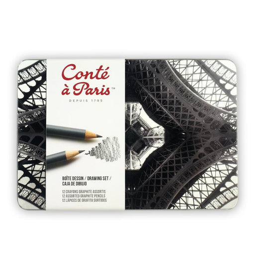 Conte a Paris - Drawing Set - 12 Assorted Graphite Pencils