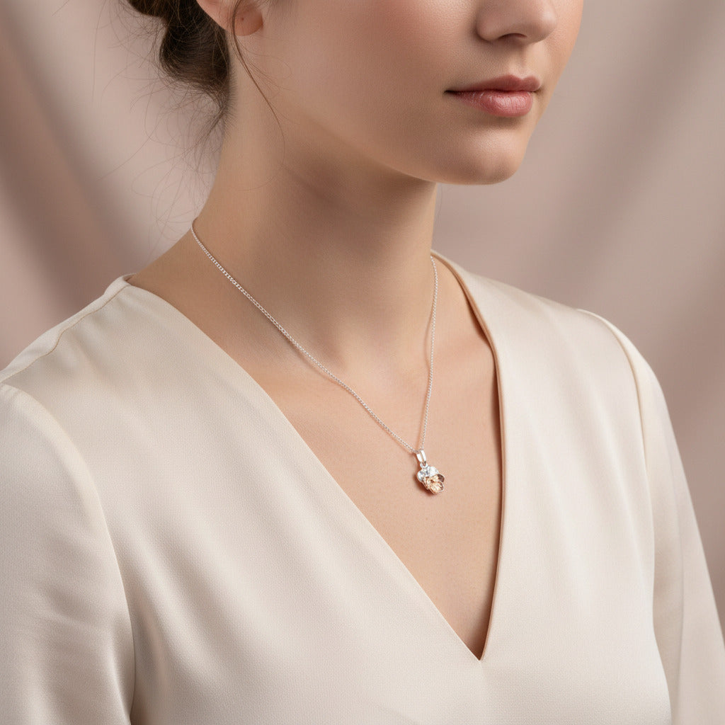 Violet, February Birth Flower Necklace