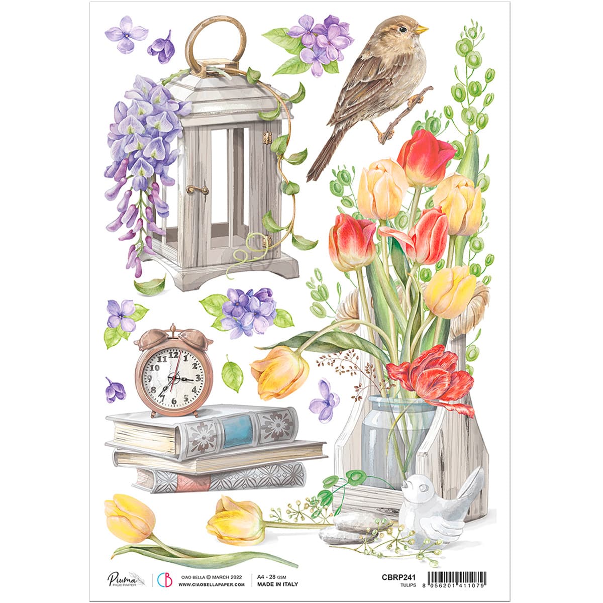 Ciao Bella Tulips Decoupage A4