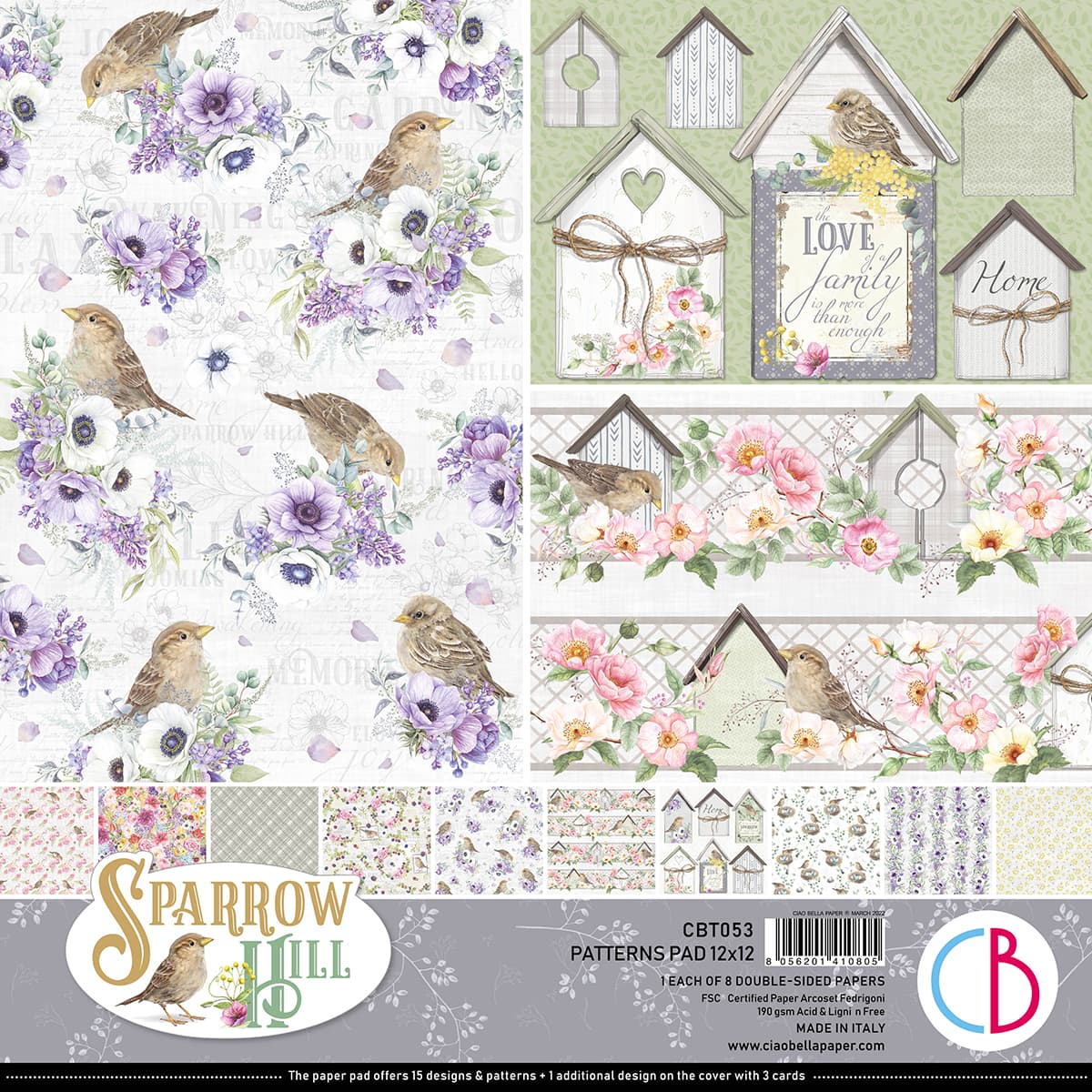 Ciao Bella - Sparrow Hill Patterns Pad 12x12"