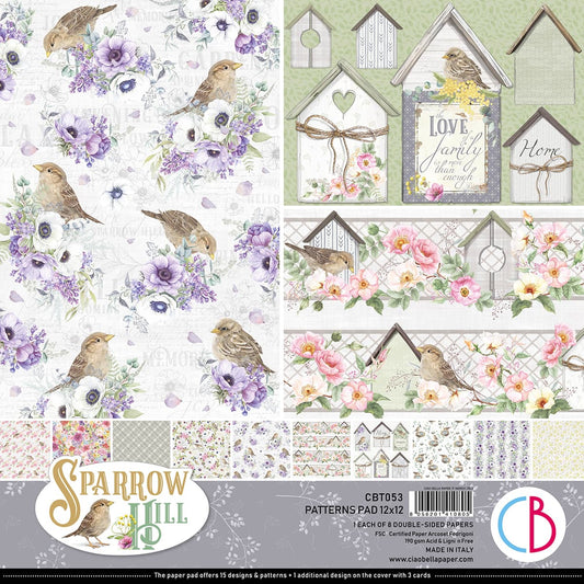 Sparrow Hill Patterns Pad 12x12 8/pkg