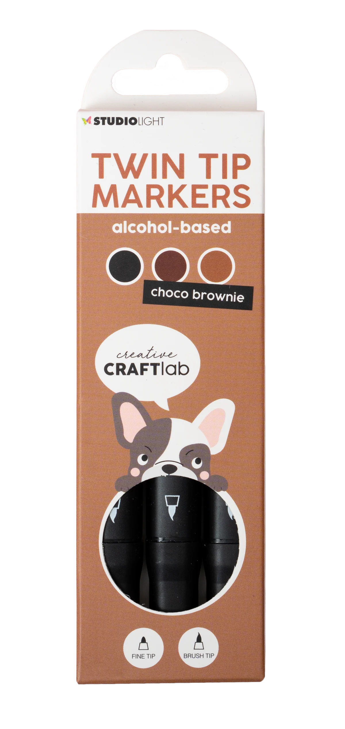 Studio Light Alcohol Marker: Choc Brownie Essentials 3pc