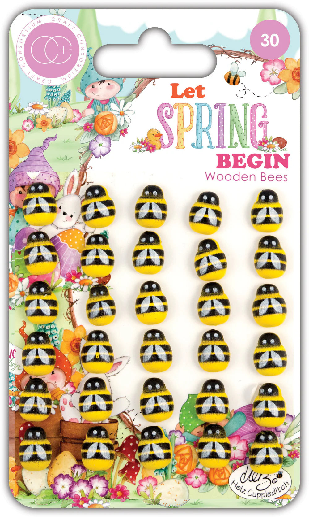 Let Spring Begin Adhesive Wooden Bees