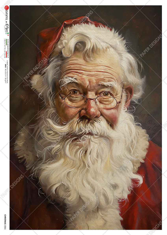 Paper Designs - Mischievous Santa Portrait A3 Rice Paper