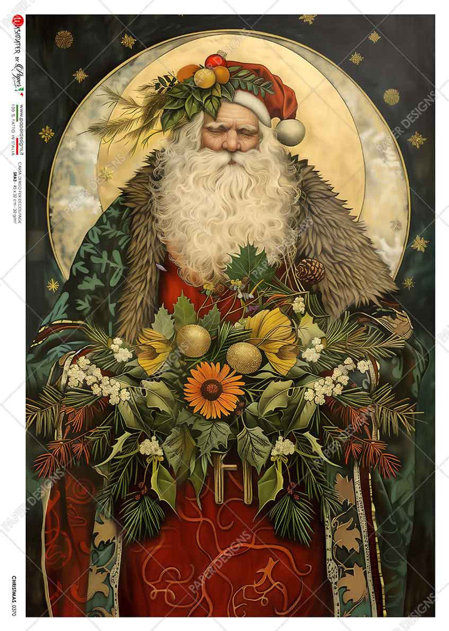 Paper Designs - St. Nicholas With Flowers IV A4 Rice Paper