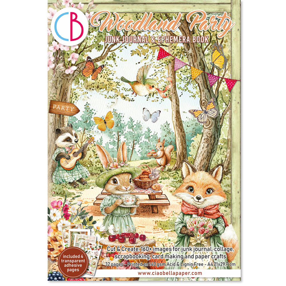 4 Junk Journal & Ephemera Book, Woodland Party (32 Pages)