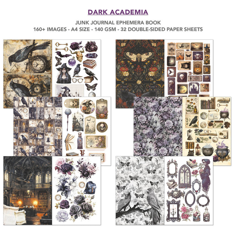 Ciao Bella : Dark Academia Junk Journal & Ephemera Book A4 32g