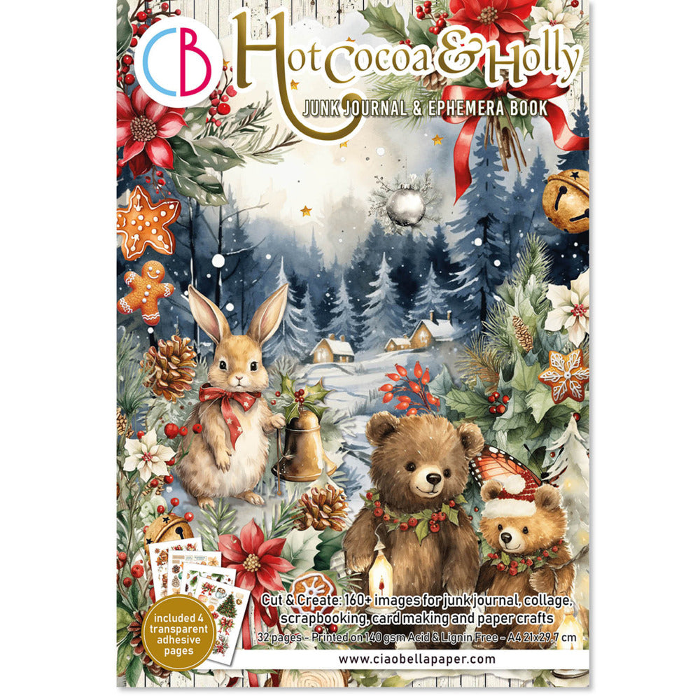 Ciao Bella : Hot Cocoa & Holly Junk Journal & Ephemera Book A4 32g