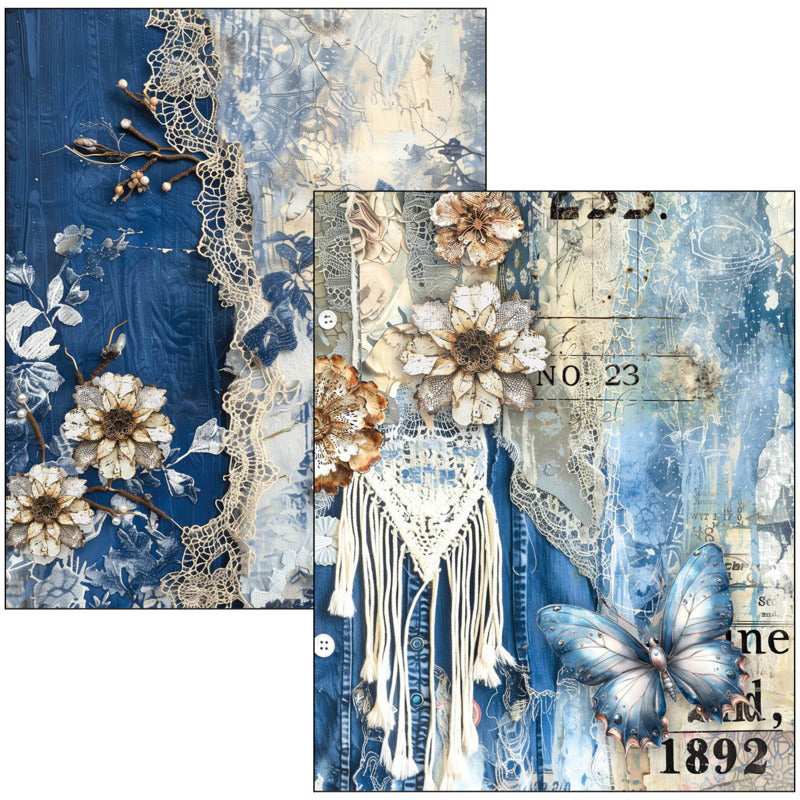 LuMania A4 Mixed Media Book, Urban Blue Denim