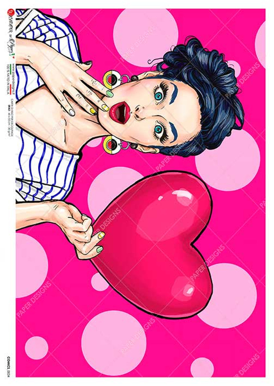 Paper Designs - Hearts Portrait A1 Rice Paper