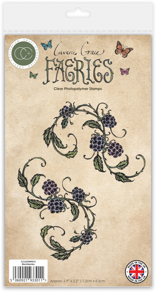 A6 Clear Stamp Faeries - Blackberries
