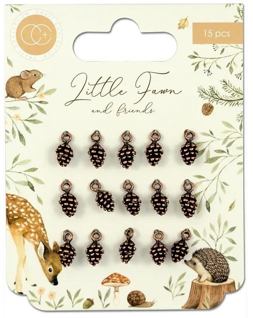 Craft Consortium - Little Fawn & Friends Metal Charms - Pine Cone