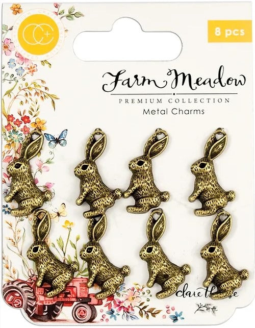 Metal Charms Farm Meado - Rabbits