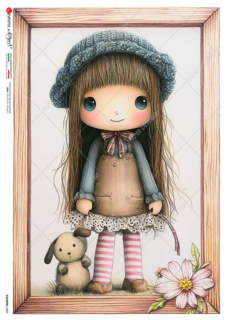 Paper Designs : Doll with Bear Rice Paper A4