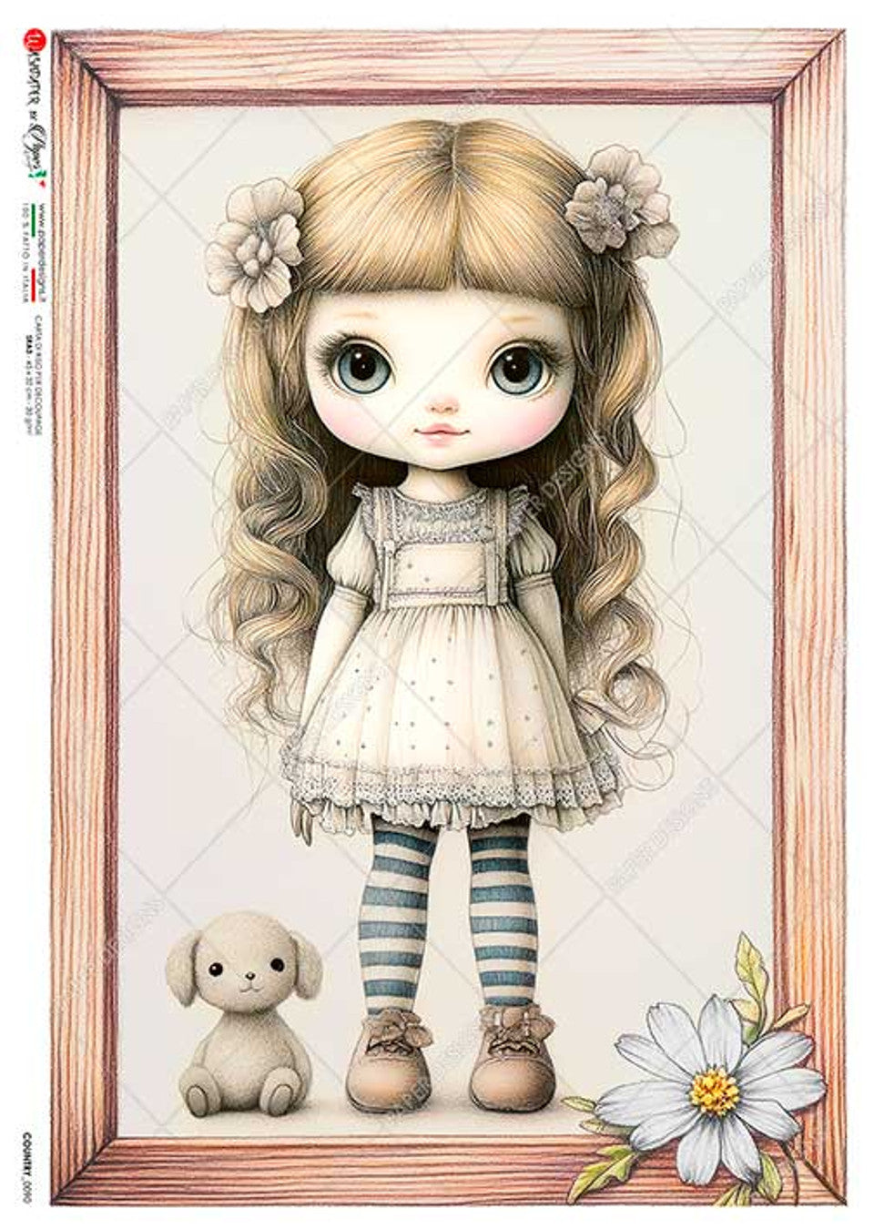 Paper Designs : Doll with Dog Rice Paper A4