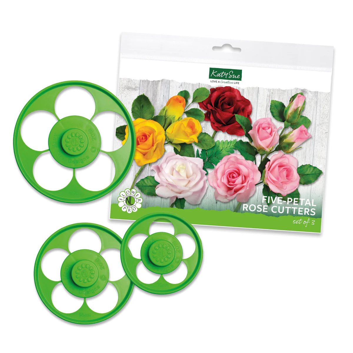 Katy Sue - Flower Pro Five Petal Rose Cutter Set of 3