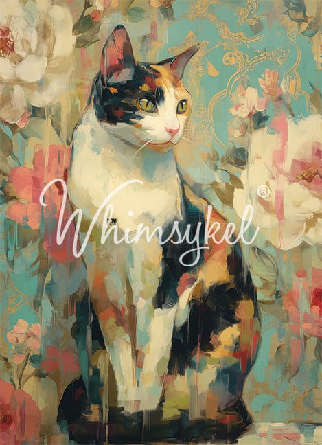 Whimsykel Designs : Decoupage Paper : Calico Cat 21x29"