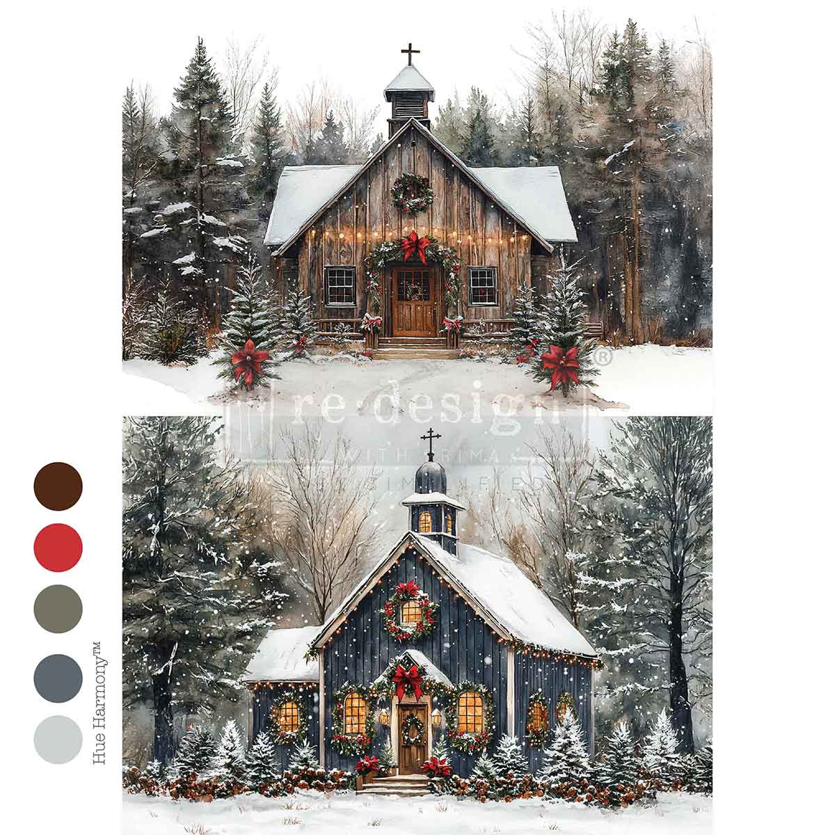 Re-Design With Prima® A4 Decoupage Fiber - Christmas In The Woods 11.69x8.27"