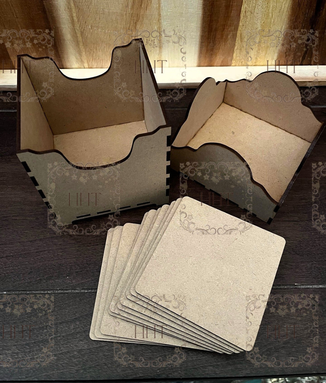 Handcrafter Holiday Traditions MDF Coaster Box with 10 Coast