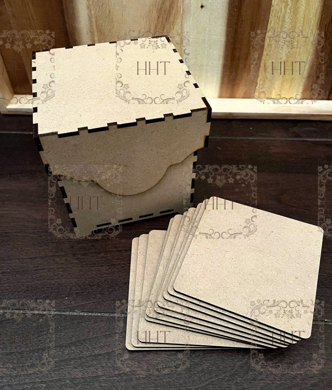 Handcrafter Holiday Traditions MDF Coaster Box with 10 Coast