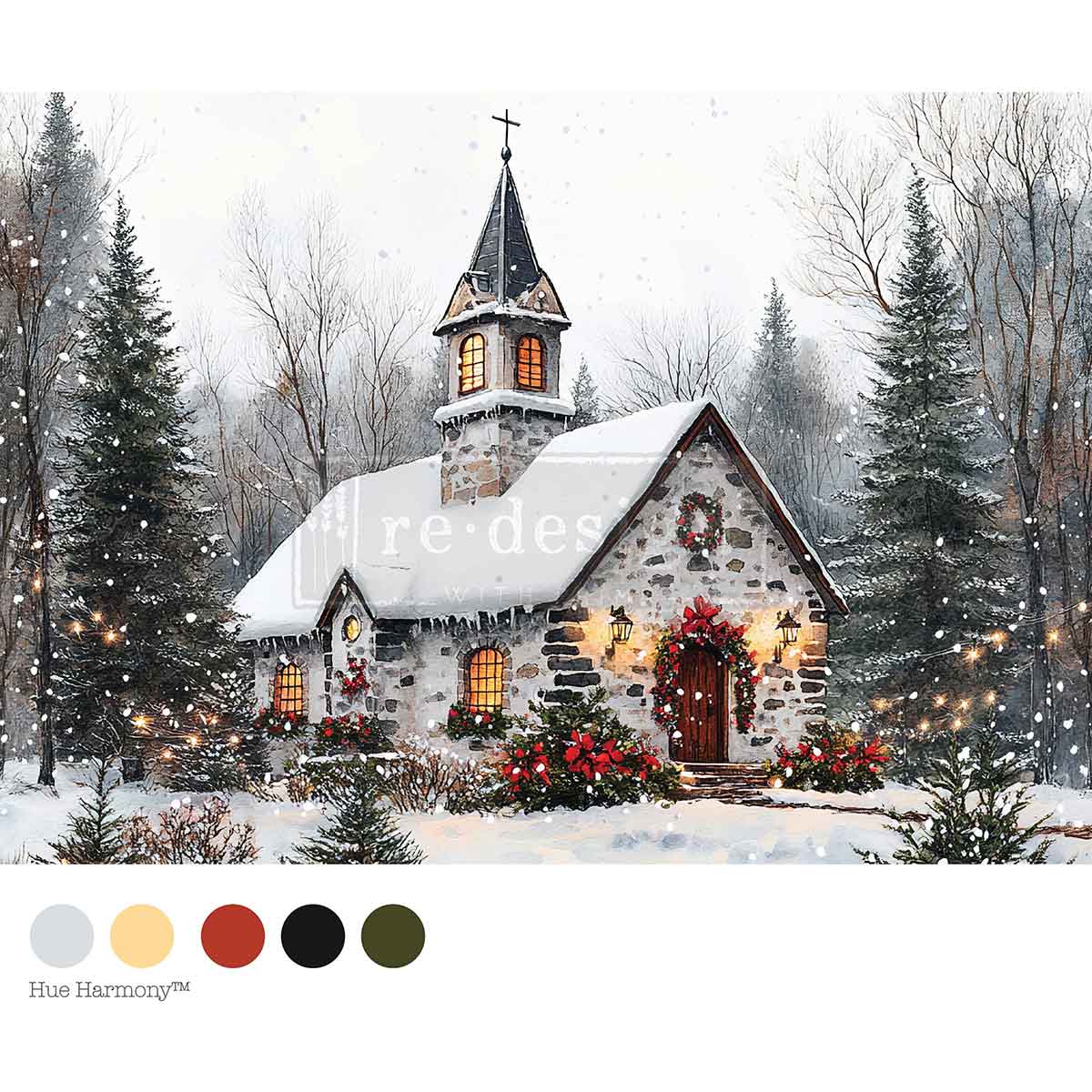 Re-Design With Prima® A4 Decoupage Fiber - Cozy Barn Blessings 11.69x8.27"