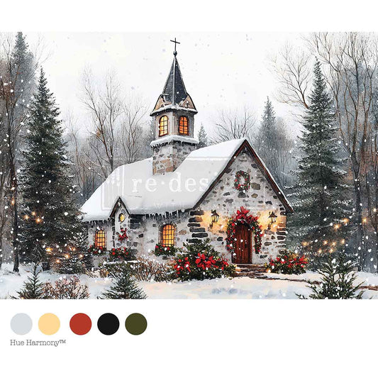 Re-Design With Prima® A4 Decoupage Fiber - Cozy Barn Blessings 11.69x8.27"