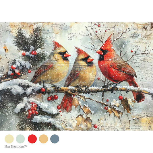Re-Design With Prima® A4 Decoupage Fiber - Crimson Noel 11.69x8.27"