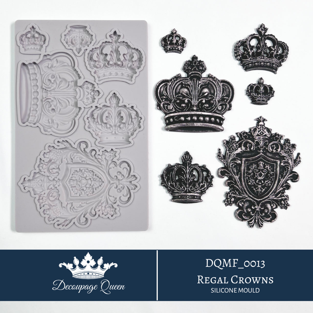 Decoupage Queen Silicone Mould Regal Crowns