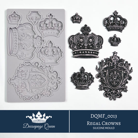 Decoupage Queen Silicone Mould Regal Crowns