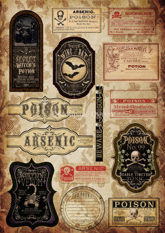 Beware of Poison A4 Rice Paper 5 Sheets