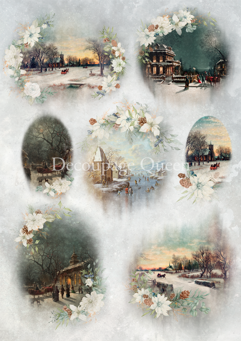 Decoupage Queen - Dainty and the Queen : Winter Scenes A4 8.5x11.7"