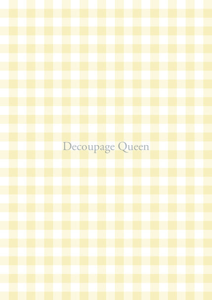 Decoupage Queen - Yellow Gingham A4 Rice Paper
