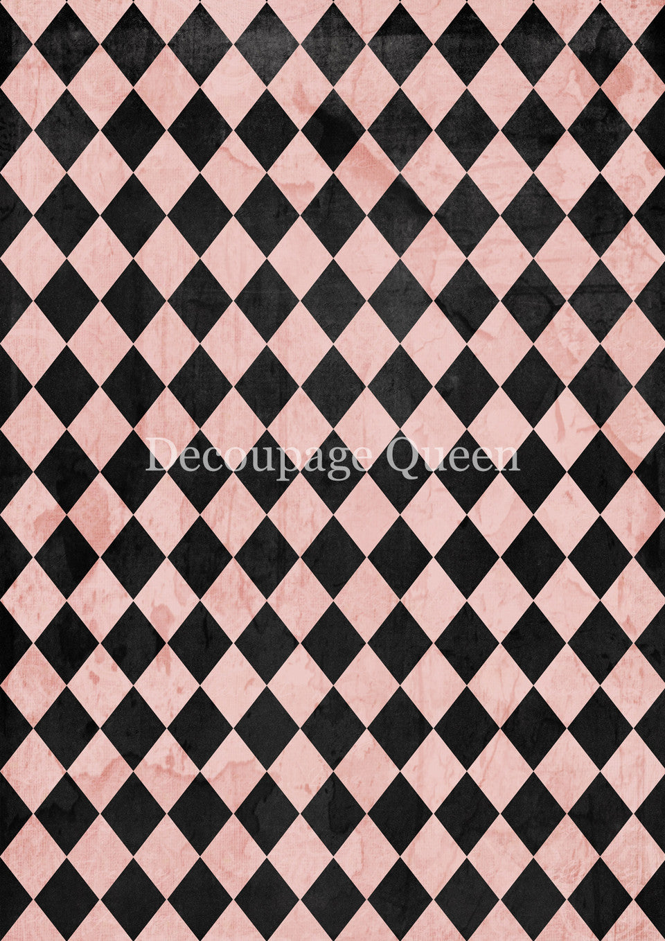 Decoupage Queen - Pink and Black Harlequin A4 & A3 Rice Paper