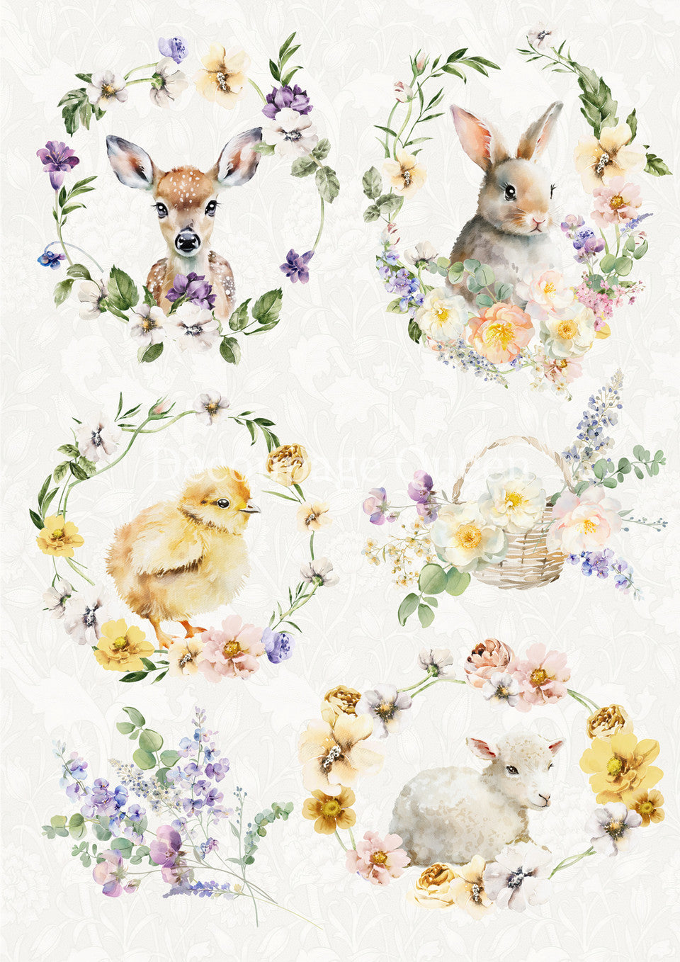 Decoupage Queen - Spring Animals A4 8.5x11.7" Rice Paper
