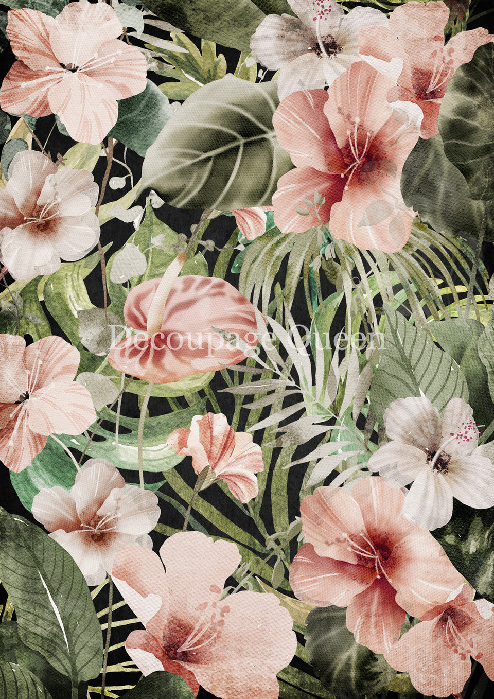 Decoupage Queen - Hibiscus A4 8.5x11.7" Rice Paper