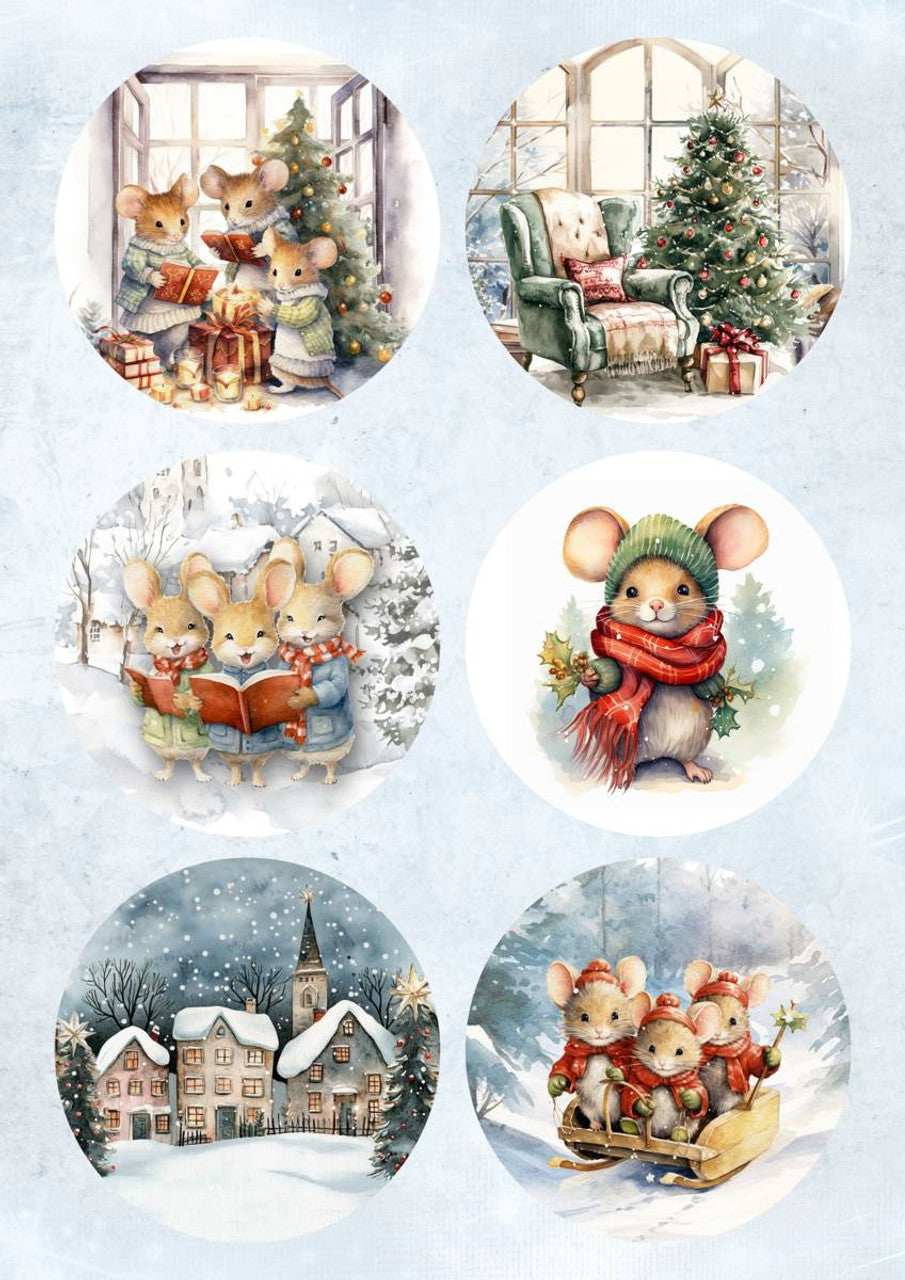 Decoupage Queen - Christmas Mice A4