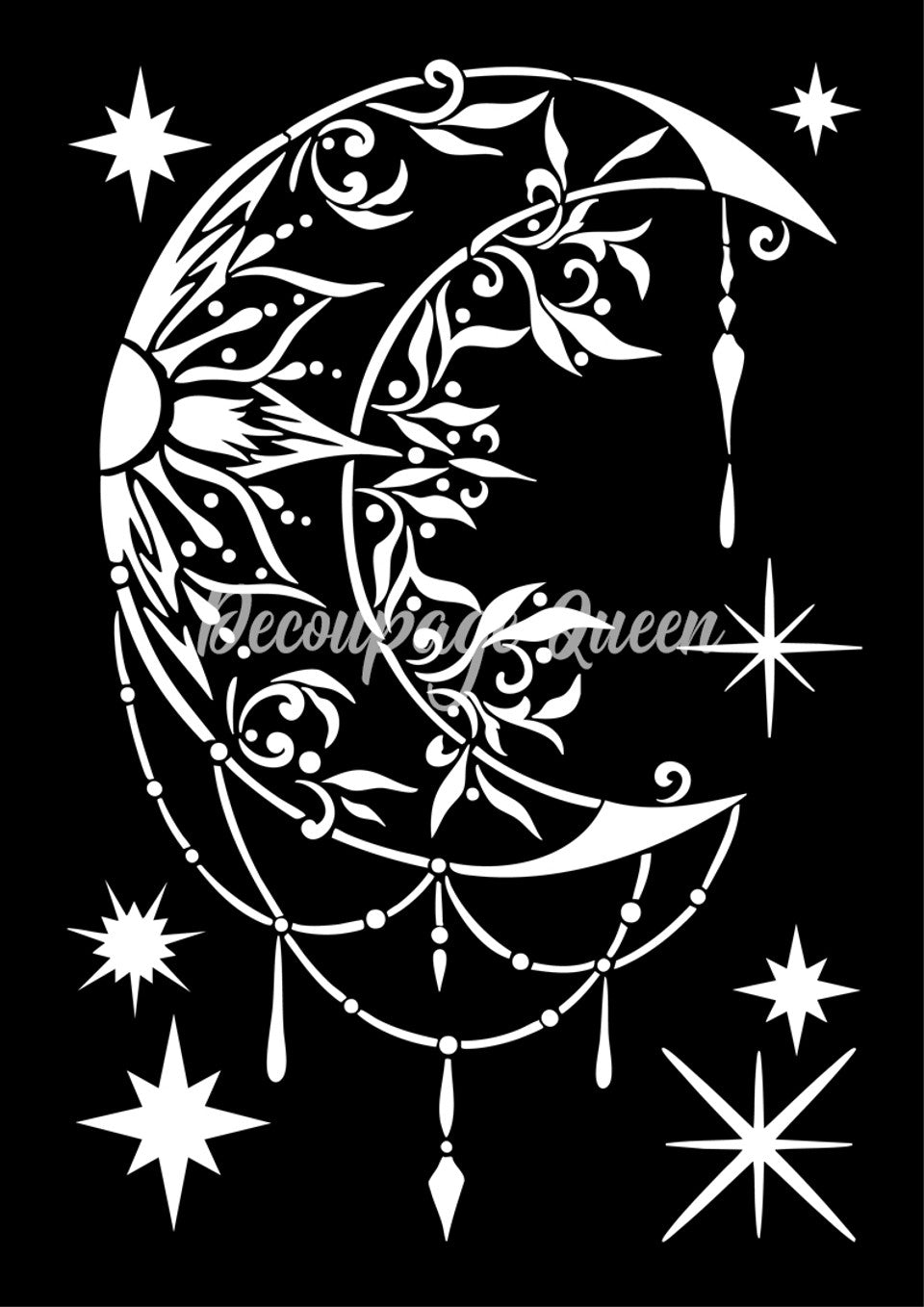 Decoupage Queen : Stencil - Dainty and the Queen - Celestial