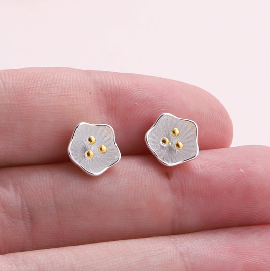 Birthday Flower Earrings Silver