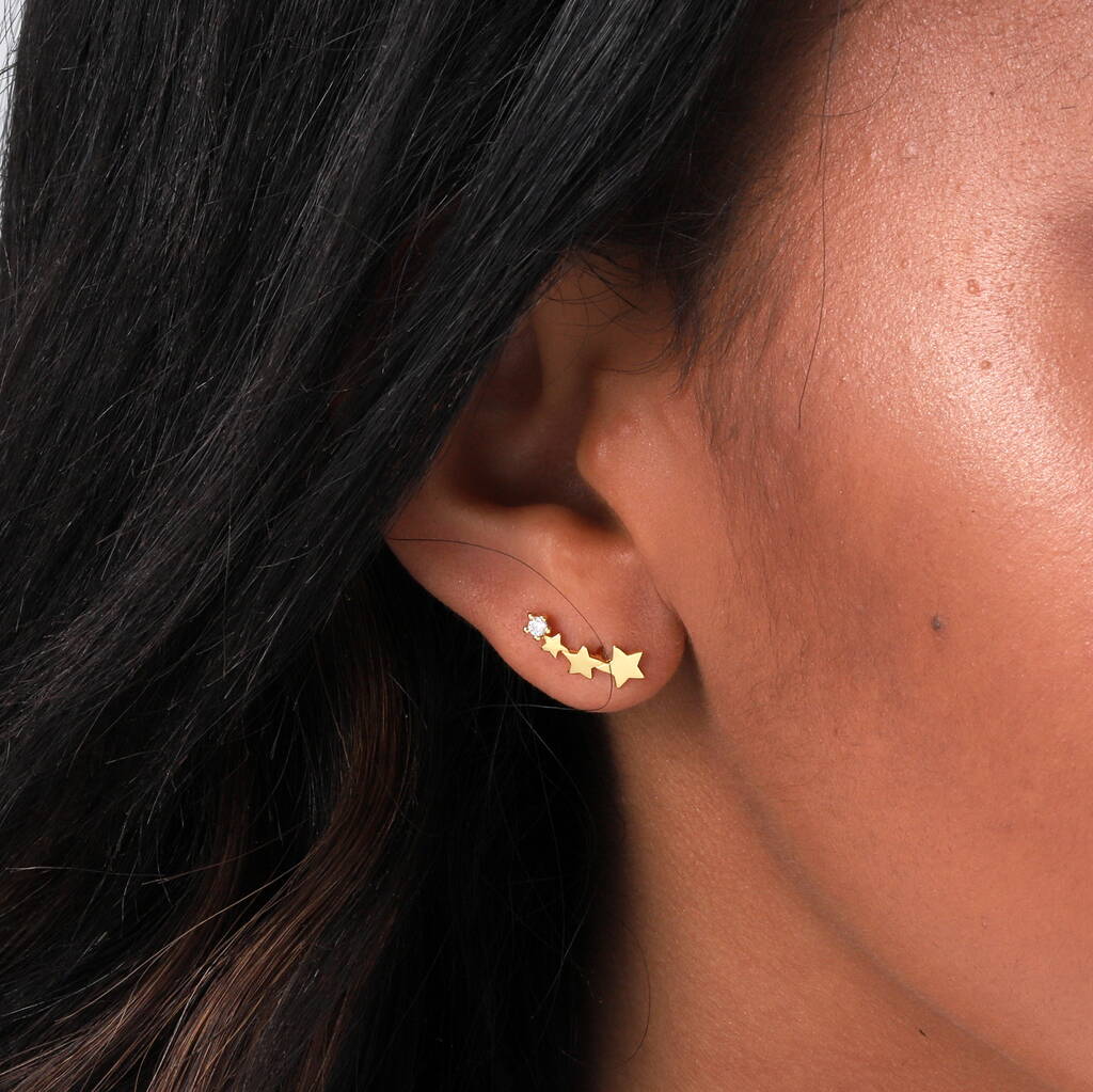 Friends Are Like Stars Earrings Gold